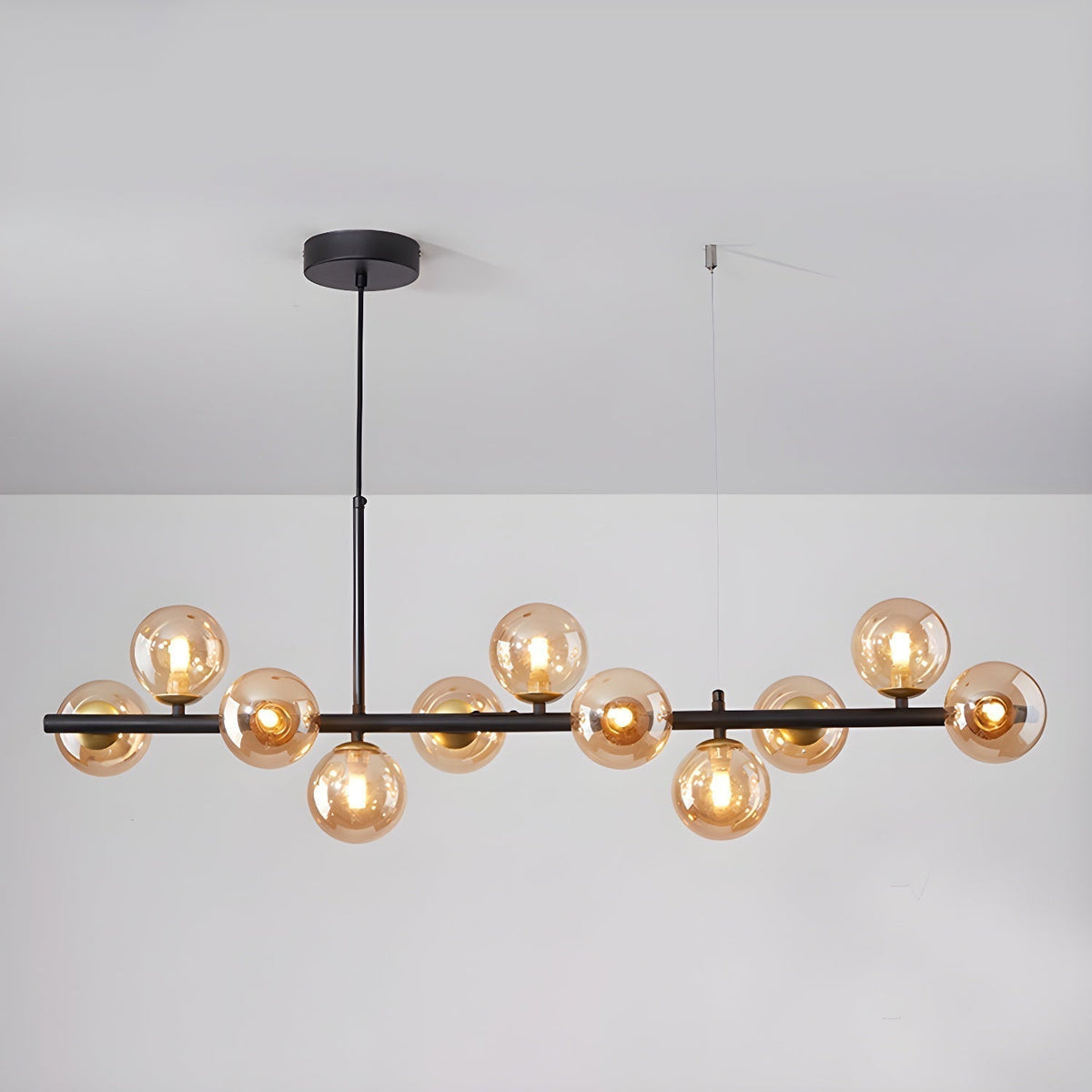 Lioroora Chandelier Glass Globe Gold 12-Light