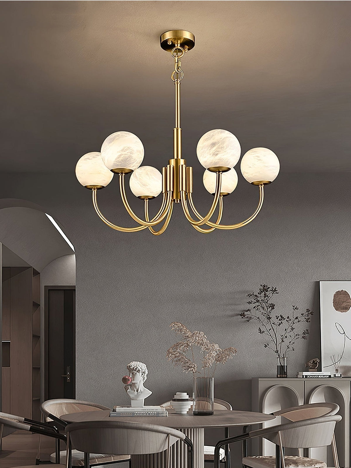 Alira Vintage Alabaster Chandelier Light