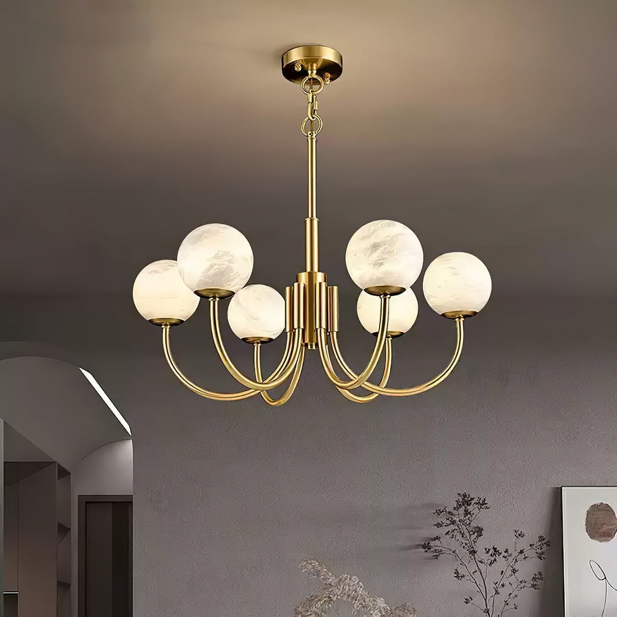 Alira Vintage Alabaster Chandelier Light