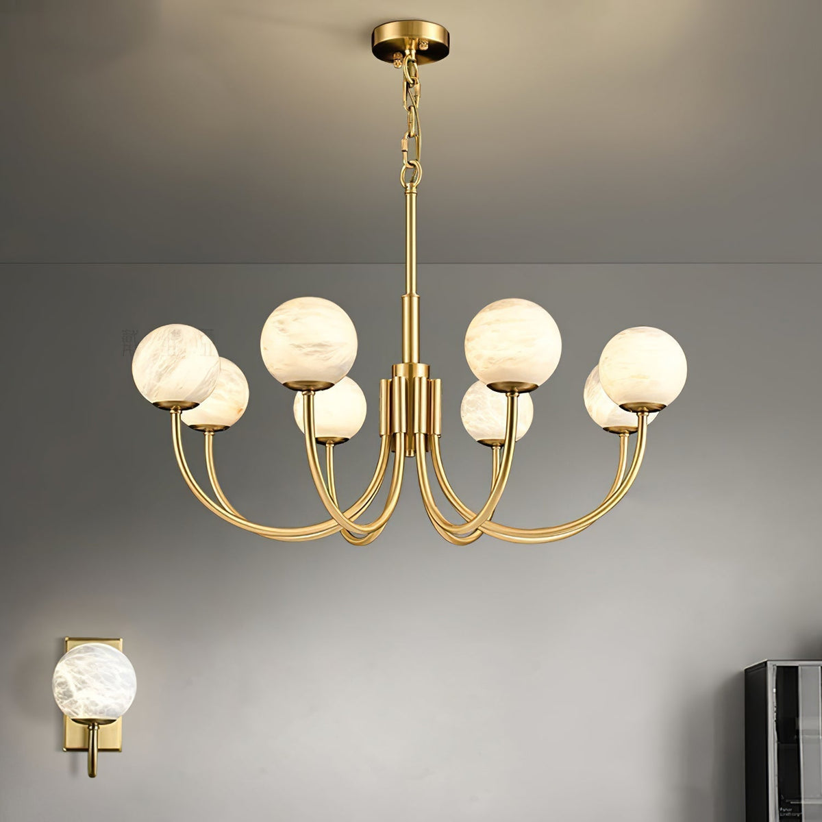 Alira Vintage Alabaster Chandelier Light
