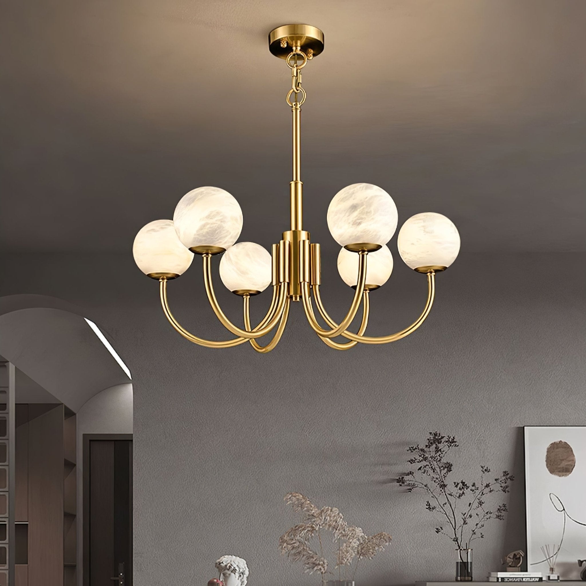Alira Vintage Alabaster Chandelier Light