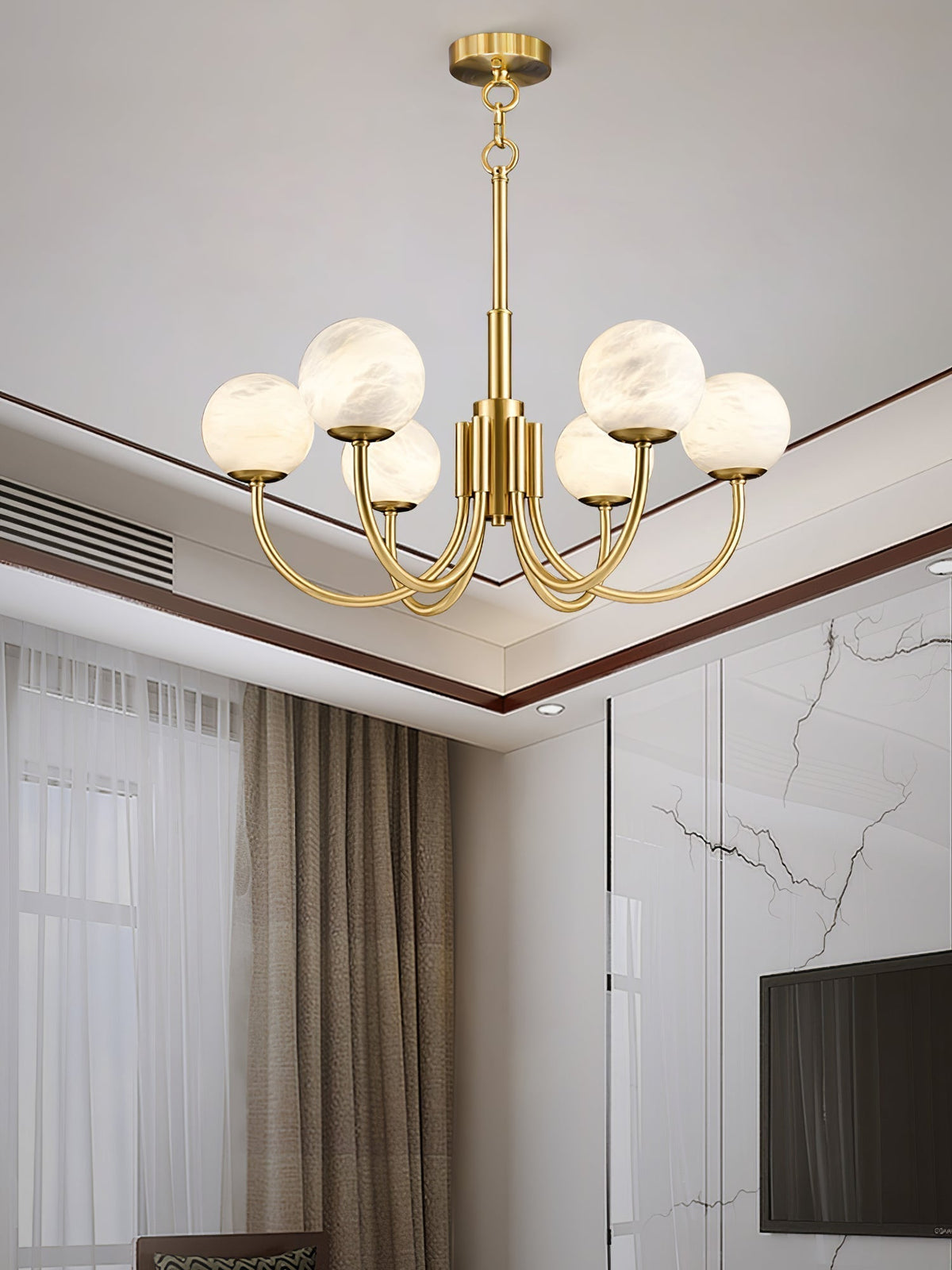 Alira Vintage Alabaster Chandelier Light