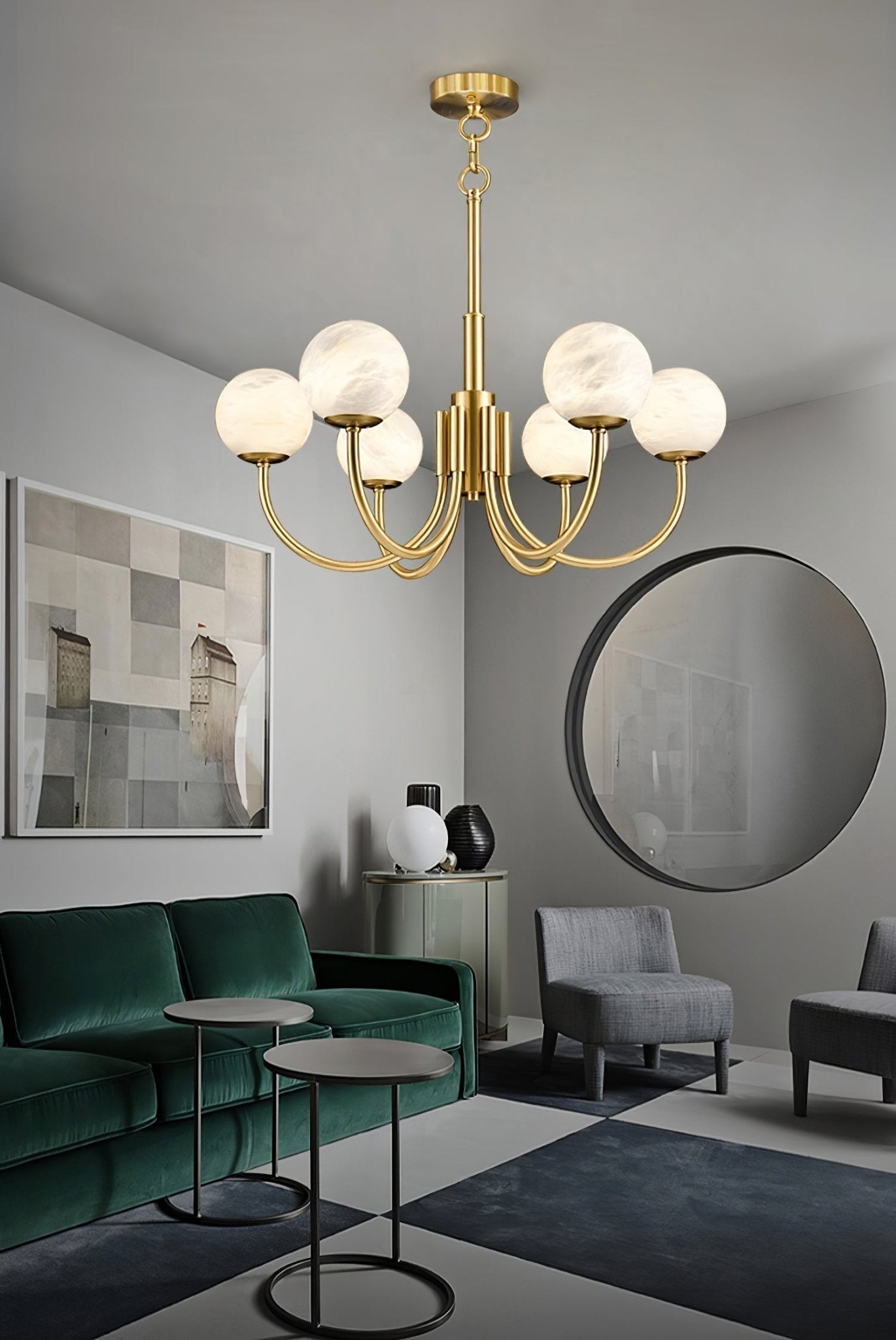 Alira Vintage Alabaster Chandelier Light