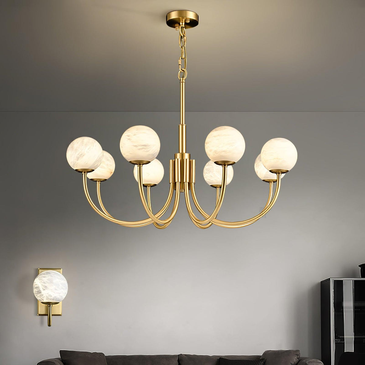 Alira Vintage Alabaster Chandelier Light