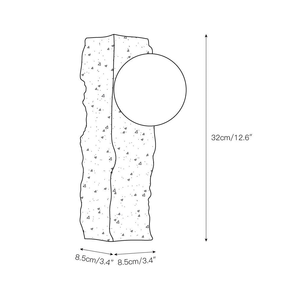 Tavivelia Glass Travertine Wall Lamp