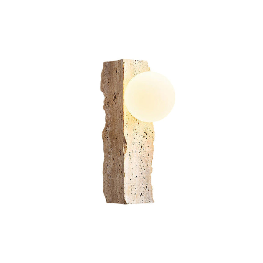 Tavivelia Glass Travertine Wall Lamp