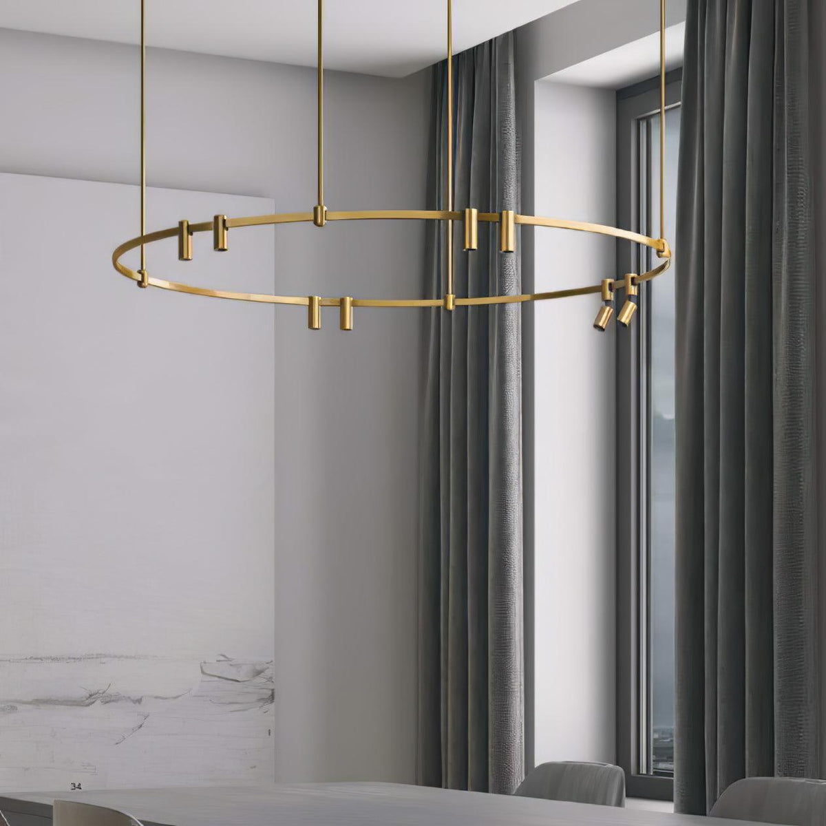 Ivrinir Ringed Brass Pendant Lamp