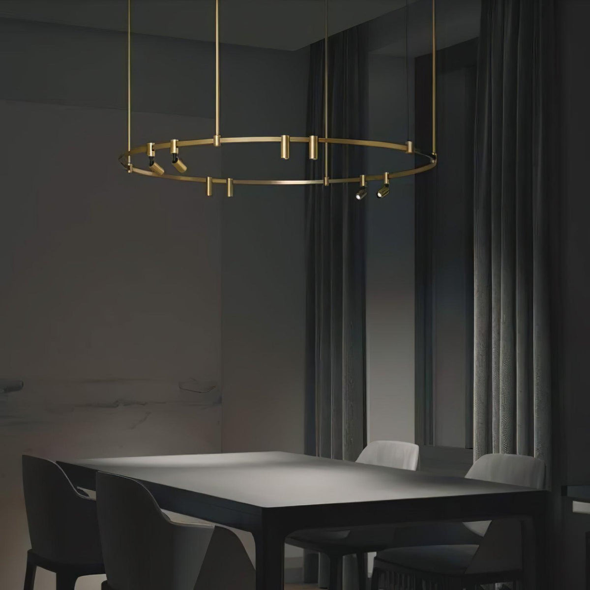 Ivrinir Ringed Brass Pendant Lamp