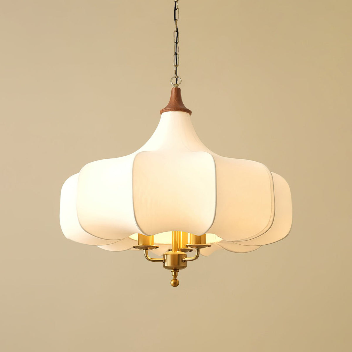 Jorath Fabric & Wood Pendant Light