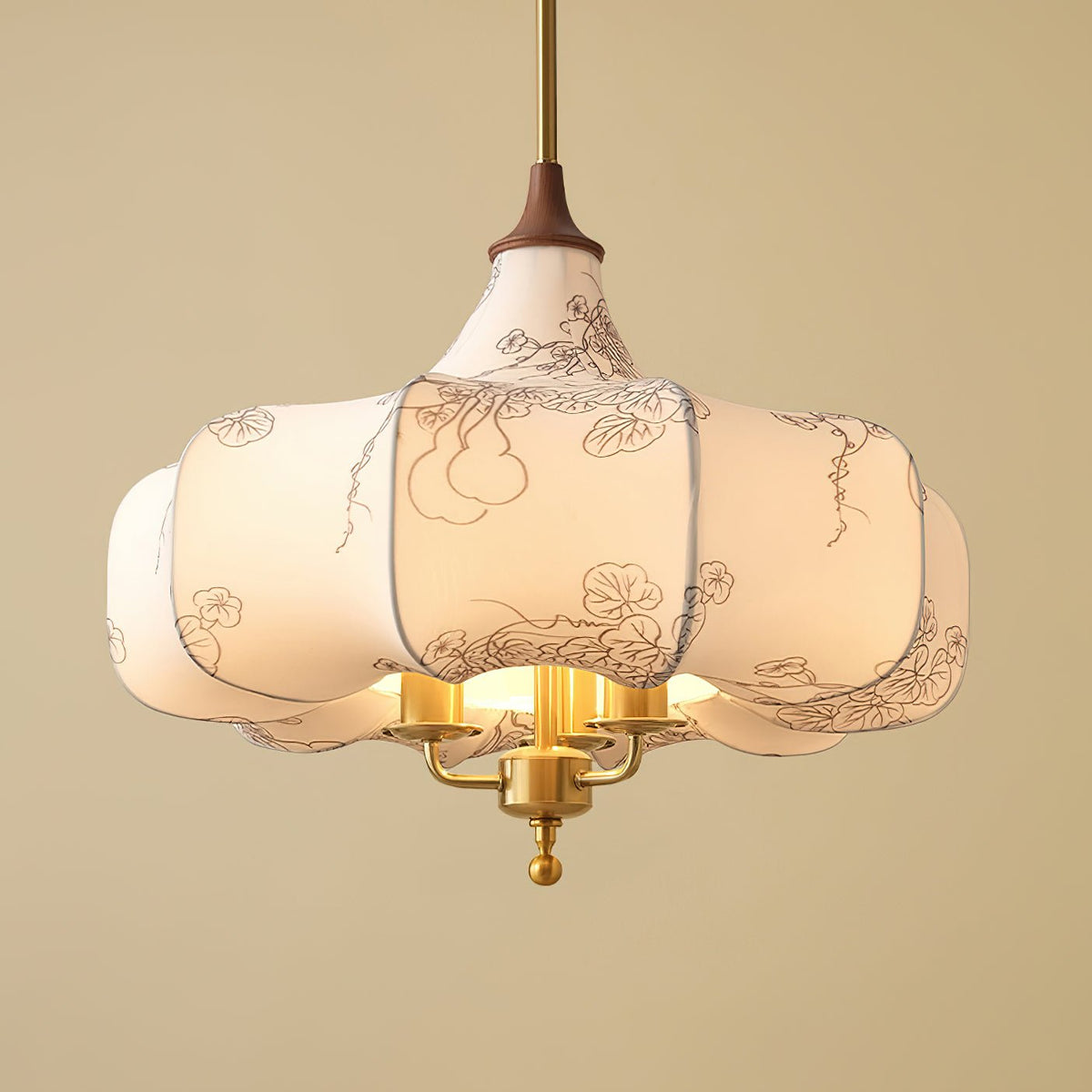 Jorath Fabric & Wood Pendant Light