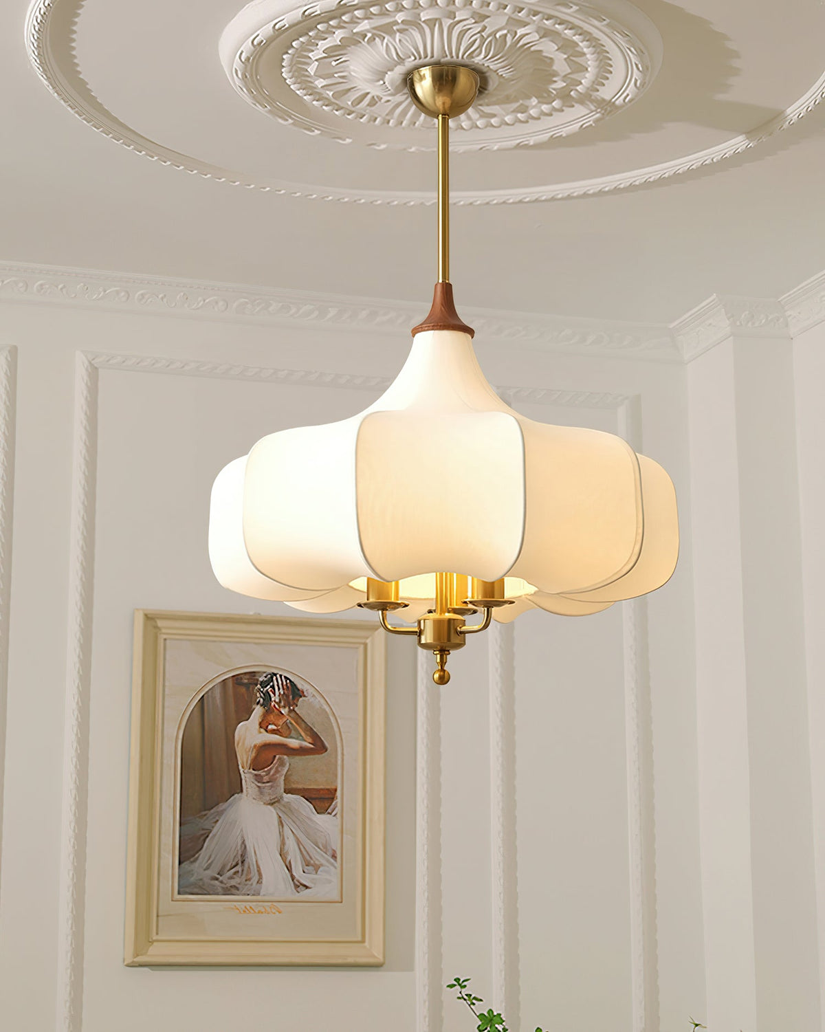 Jorath Fabric & Wood Pendant Light