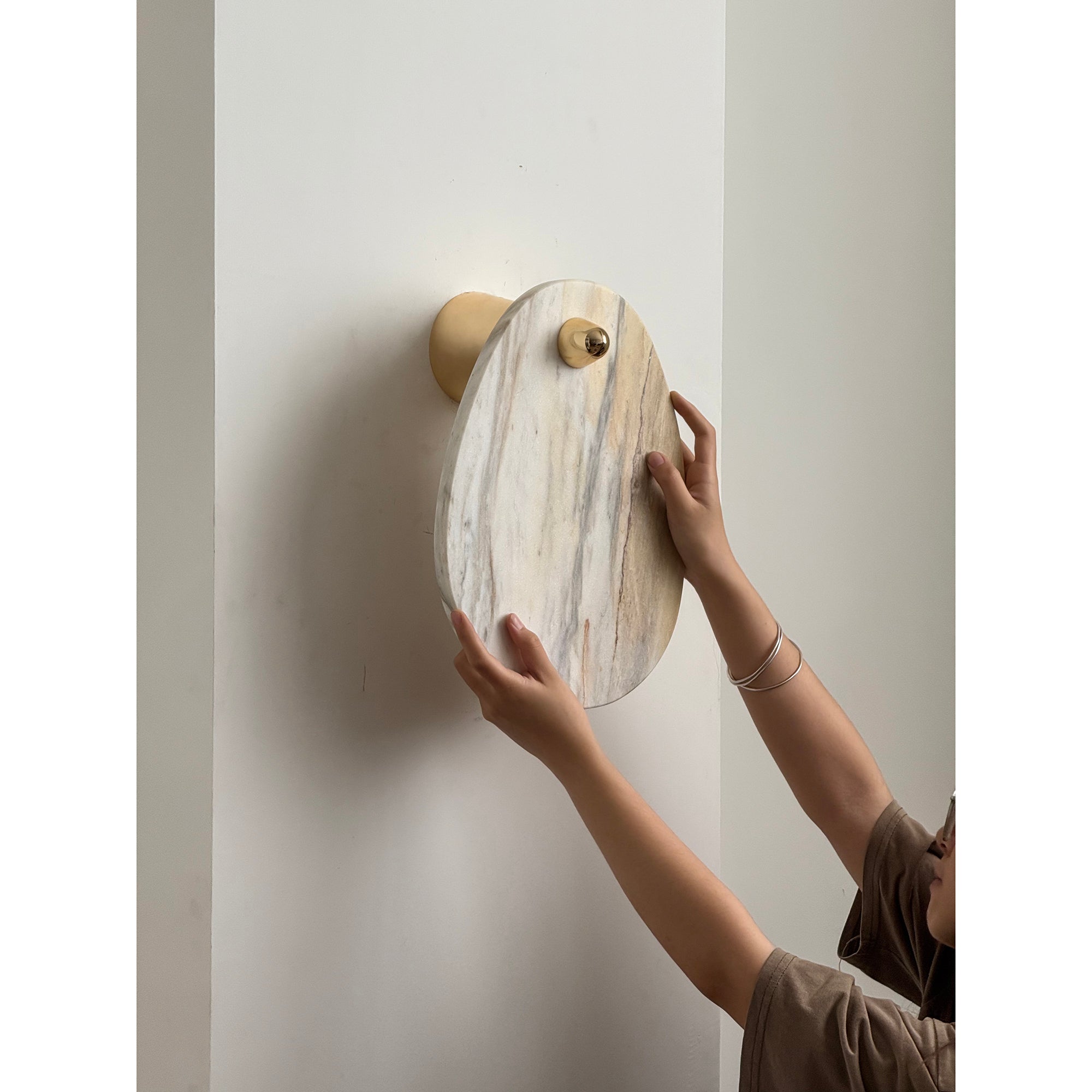 Norduvys Modern Luxurious  Metal Marble Wall Lamp