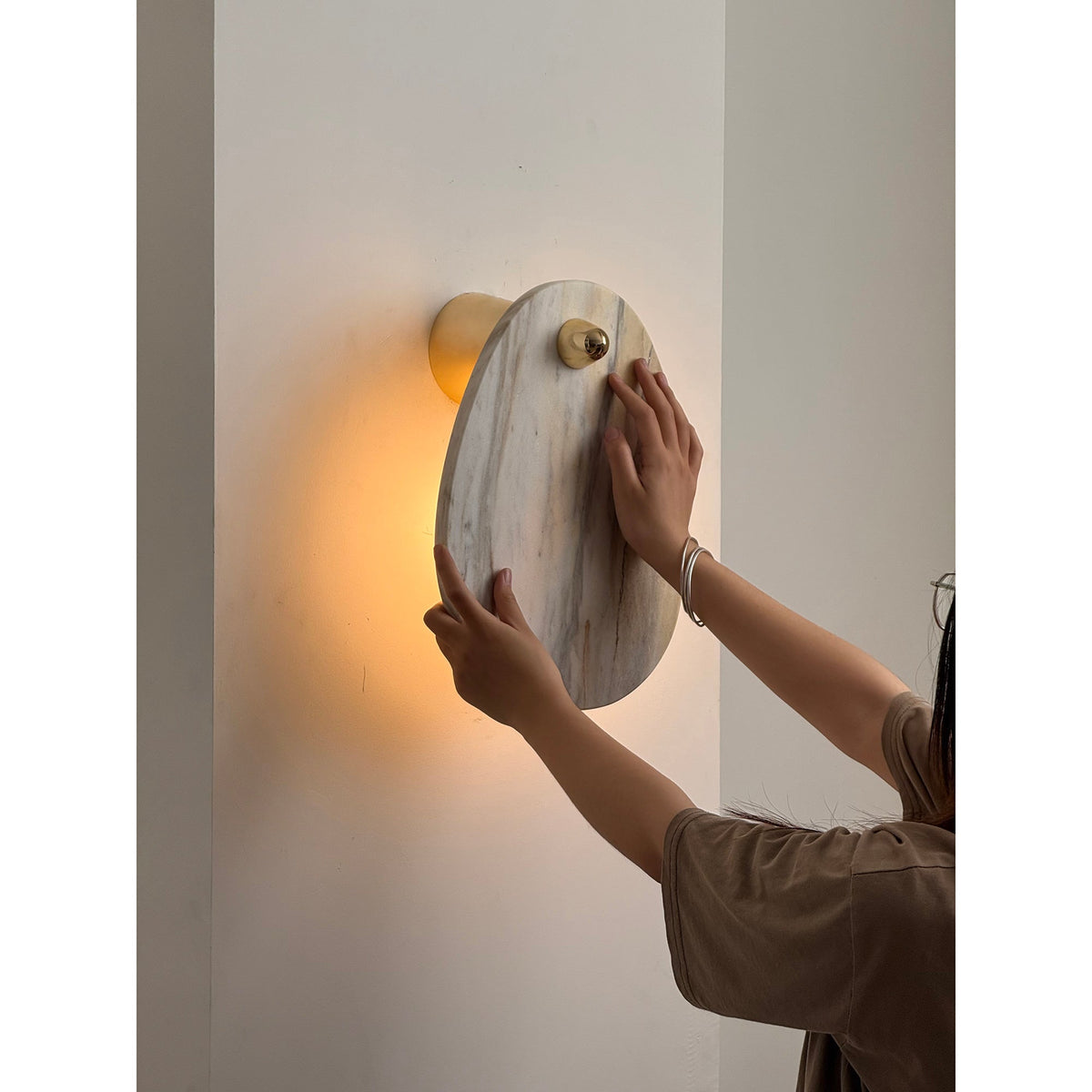 Norduvys Modern Luxurious  Metal Marble Wall Lamp