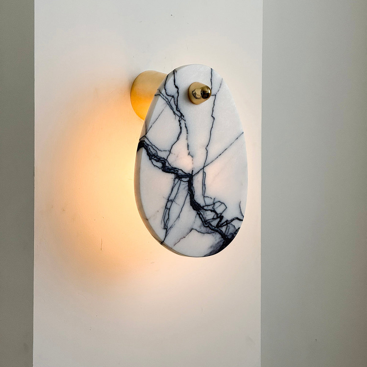 Norduvys Modern Luxurious  Metal Marble Wall Lamp