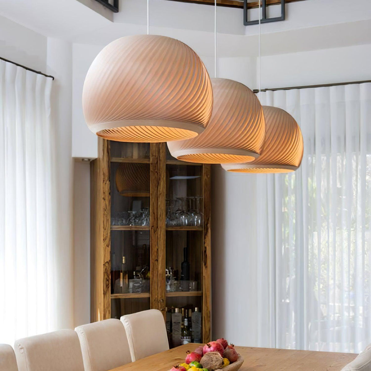 Biltes Vintage Wood Pendant Lamp