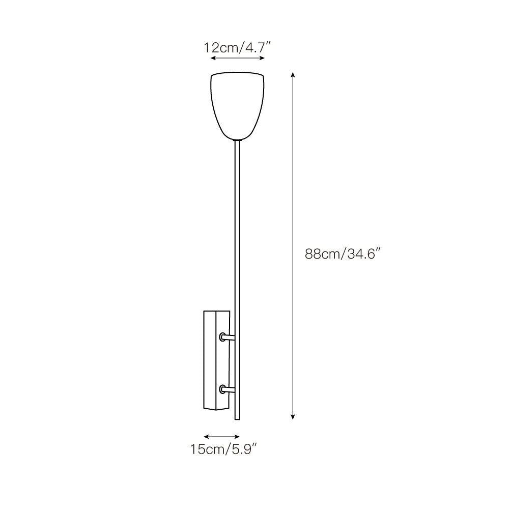 Kvennuvyo Modern Minimalist Walnut Metal Wood Wall Lamp