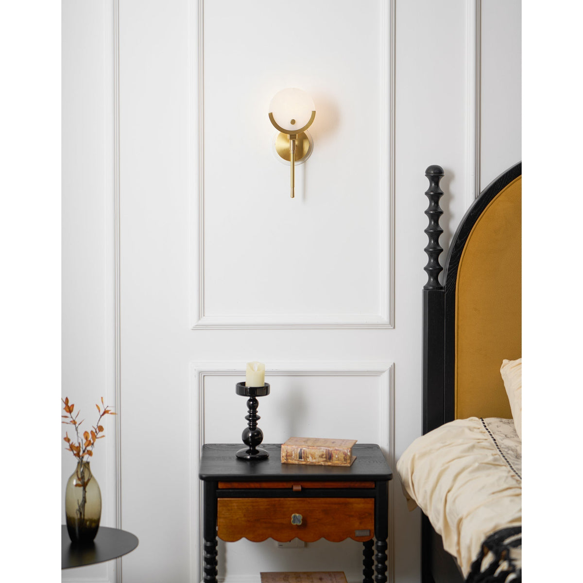 Aminex Sphere Alabaster Wall Light