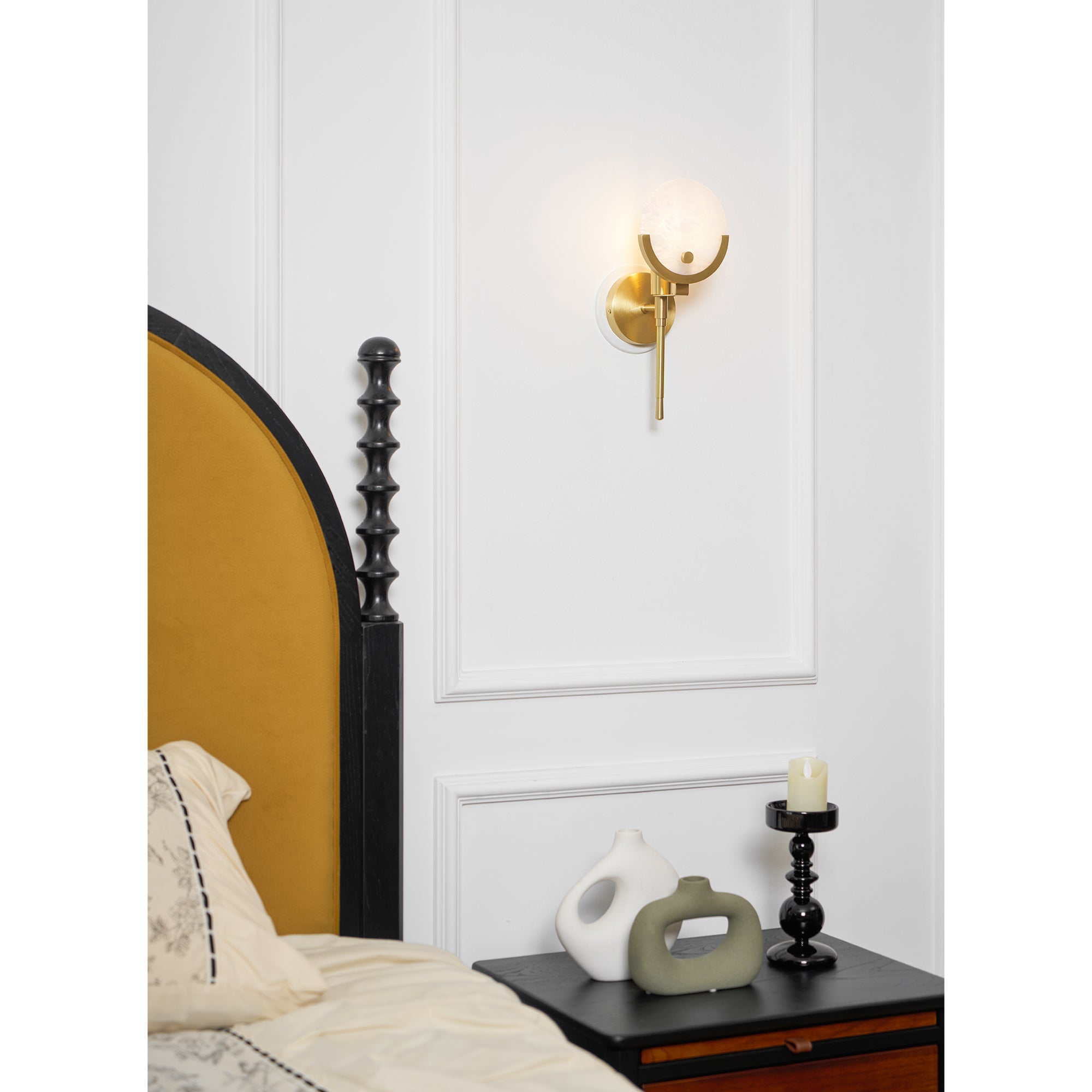Aminex Sphere Alabaster Wall Light