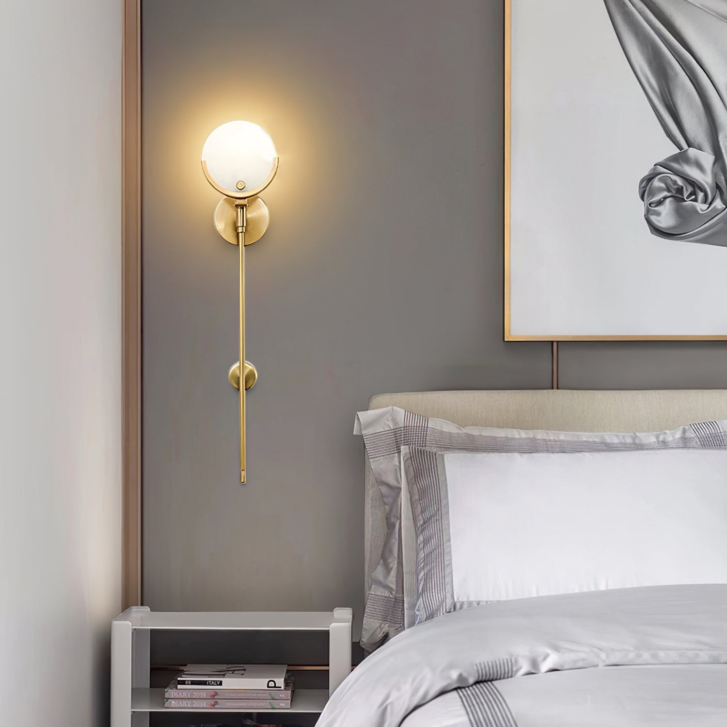 Florian Brass Sconce Alabaster