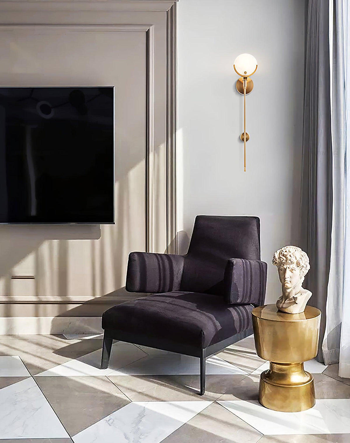 Aminex Sphere Alabaster Wall Light
