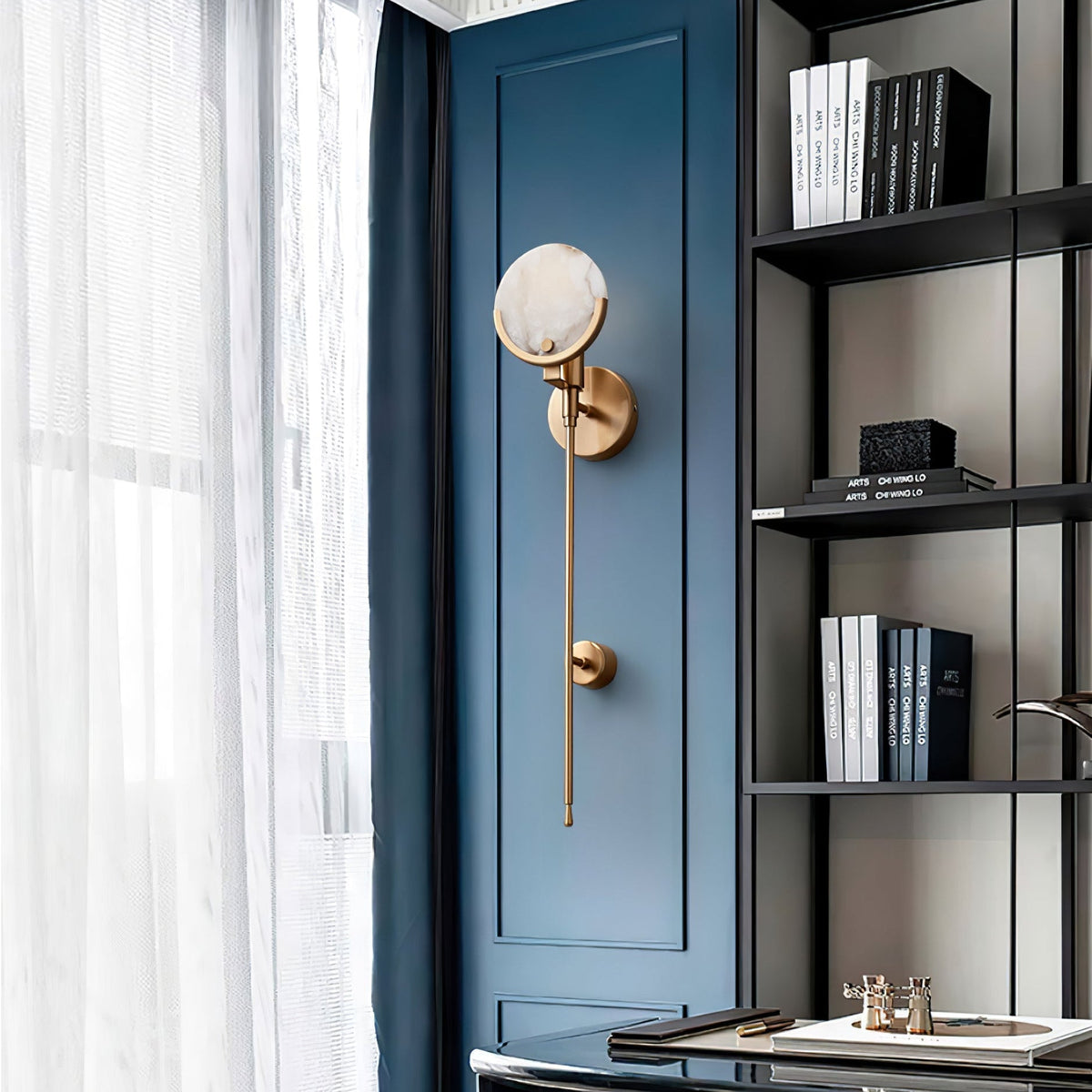 Florian Brass Sconce Alabaster