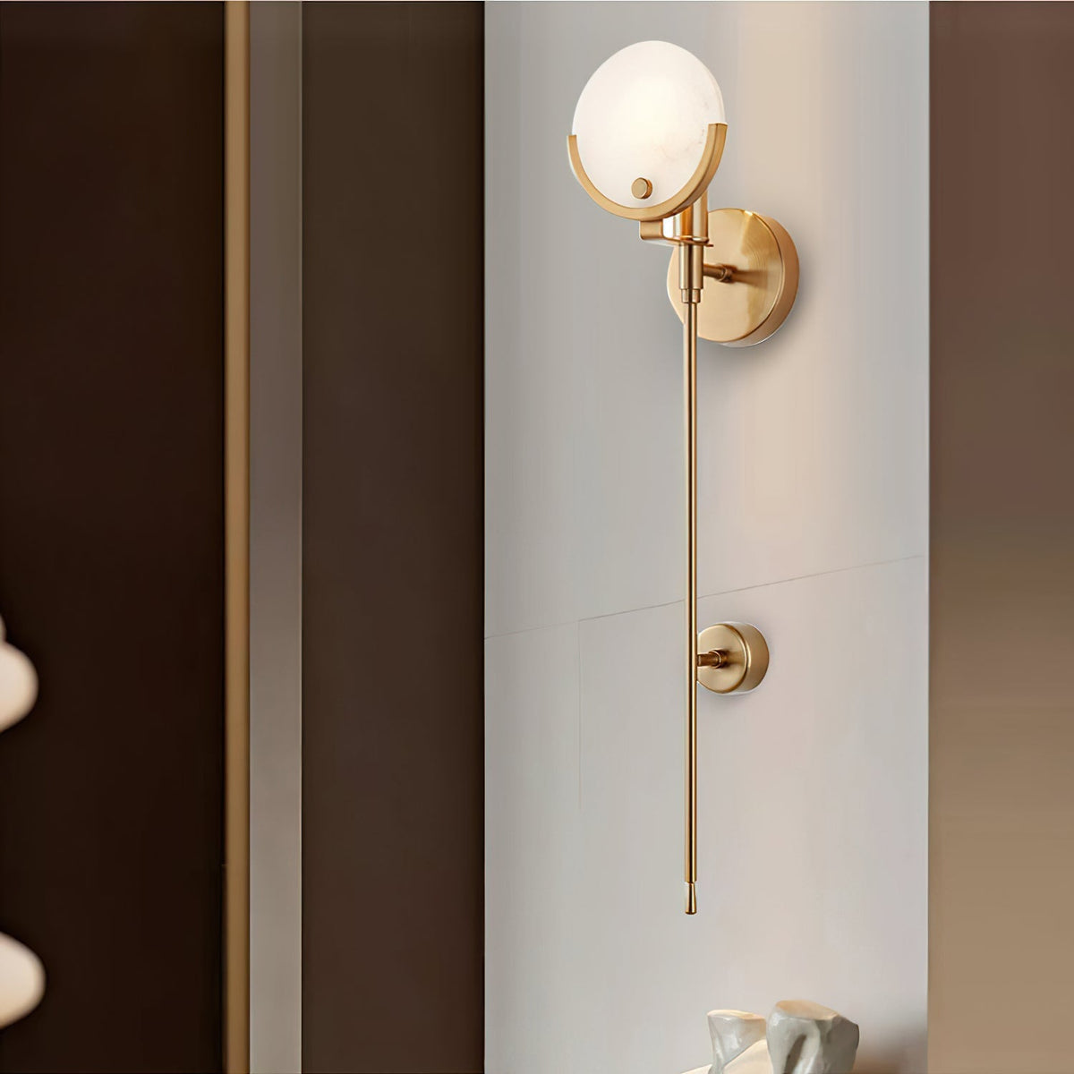 Florian Brass Sconce Alabaster