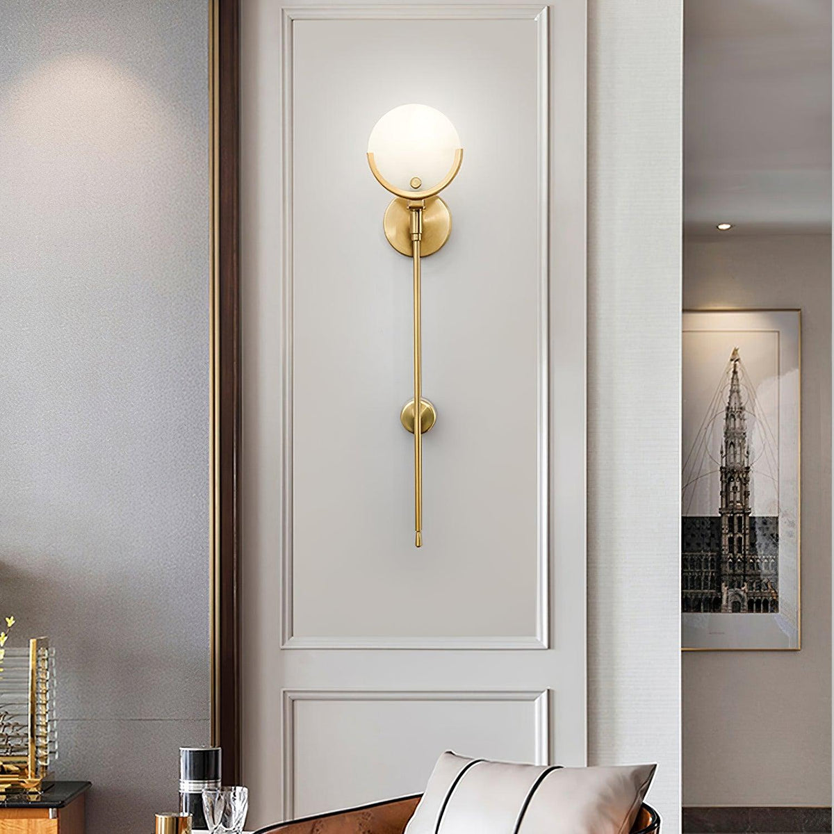 Aminex Sphere Alabaster Wall Light
