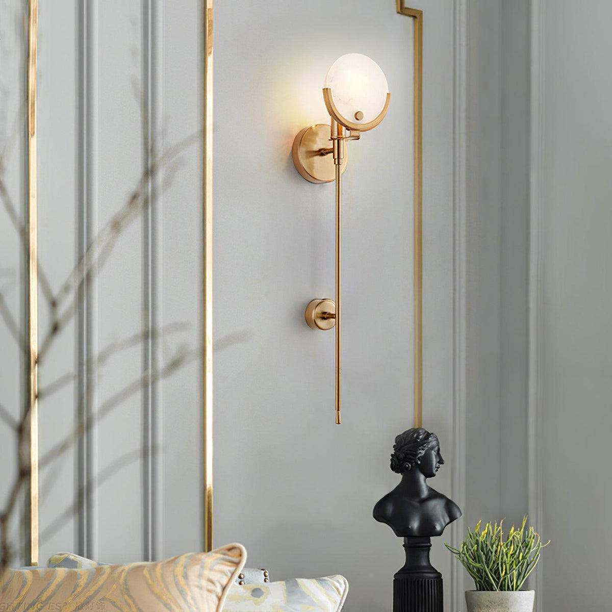 Aminex Sphere Alabaster Wall Light