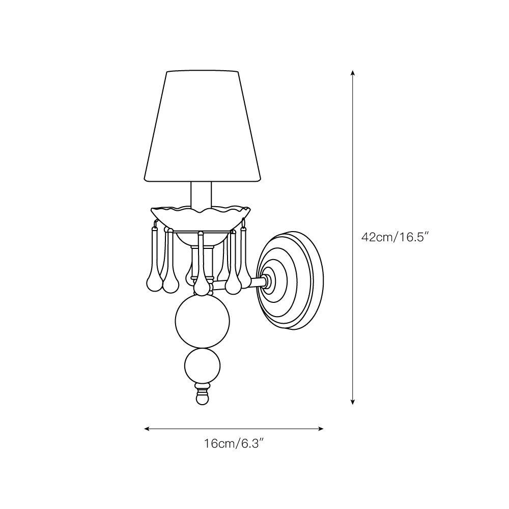 Qvistuvyh Postmodern Luxury Fabric Crystal Wall Lamp