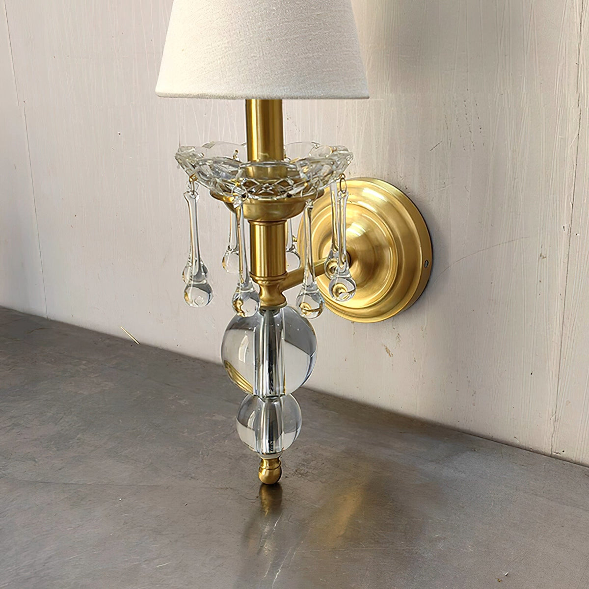 Qvistuvyh Postmodern Luxury Fabric Crystal Wall Lamp