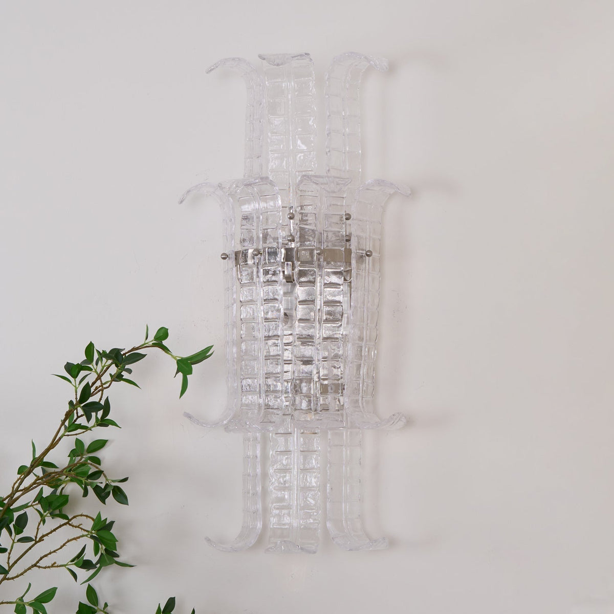 Celearia Wall Sconce Clear Murano Glass Panel Geometric