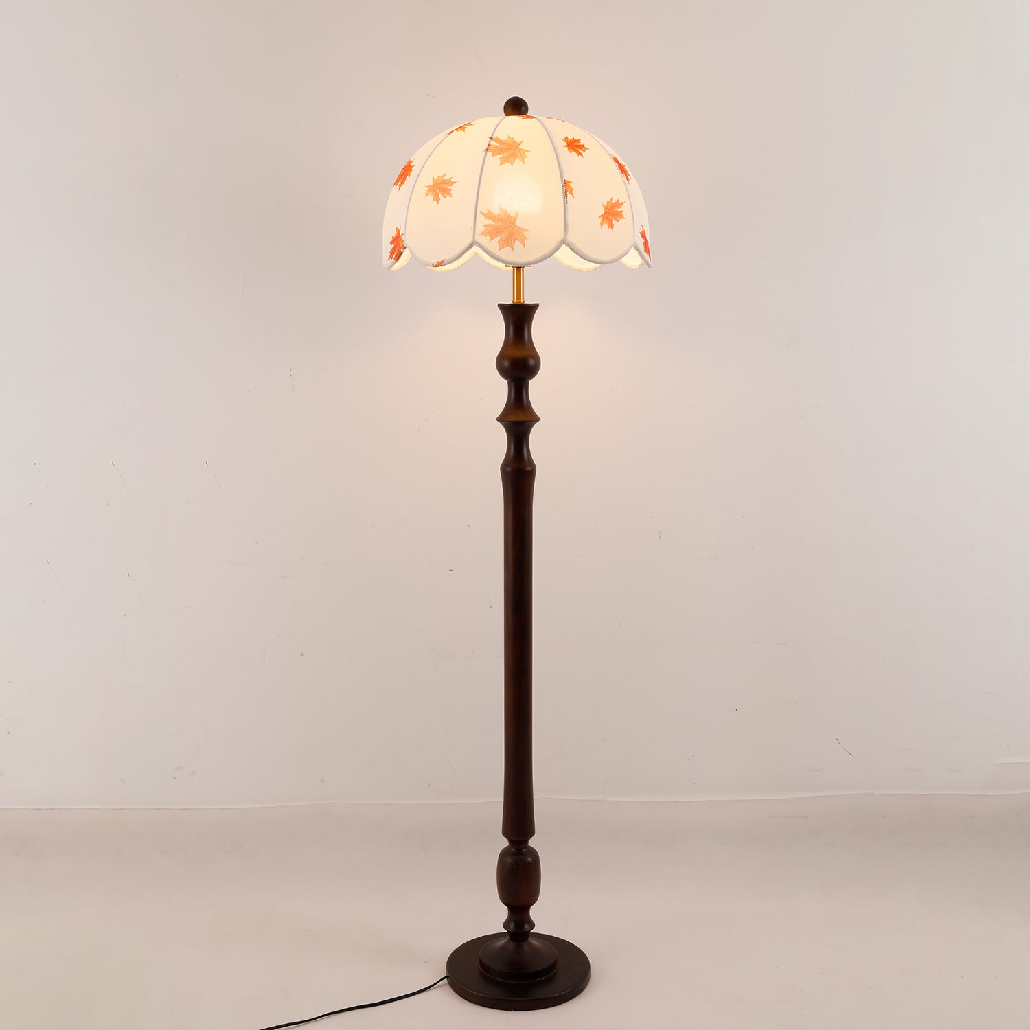 Mapler Wood Fabric Elegant Floor Lamp
