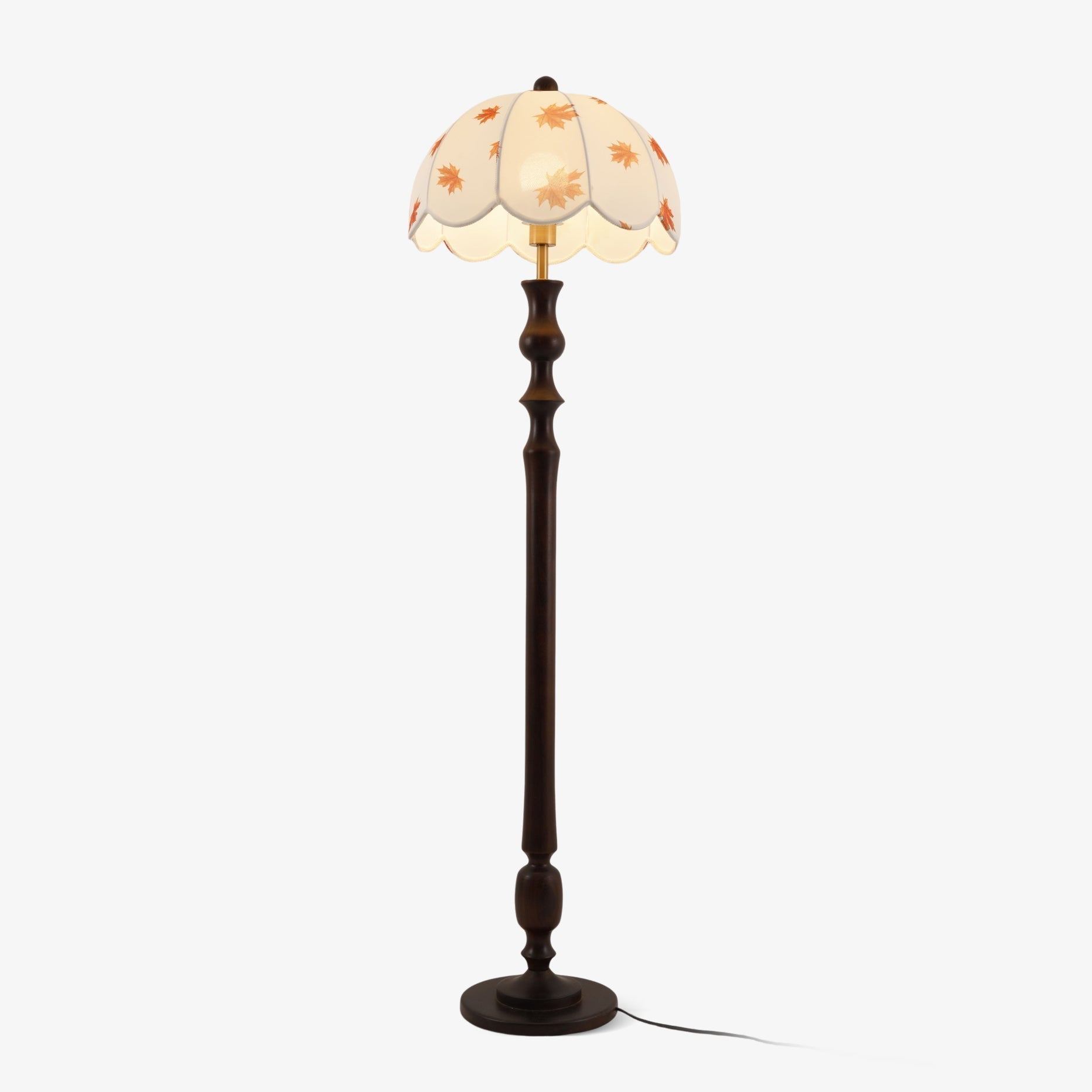 Mapler Wood Fabric Elegant Floor Lamp