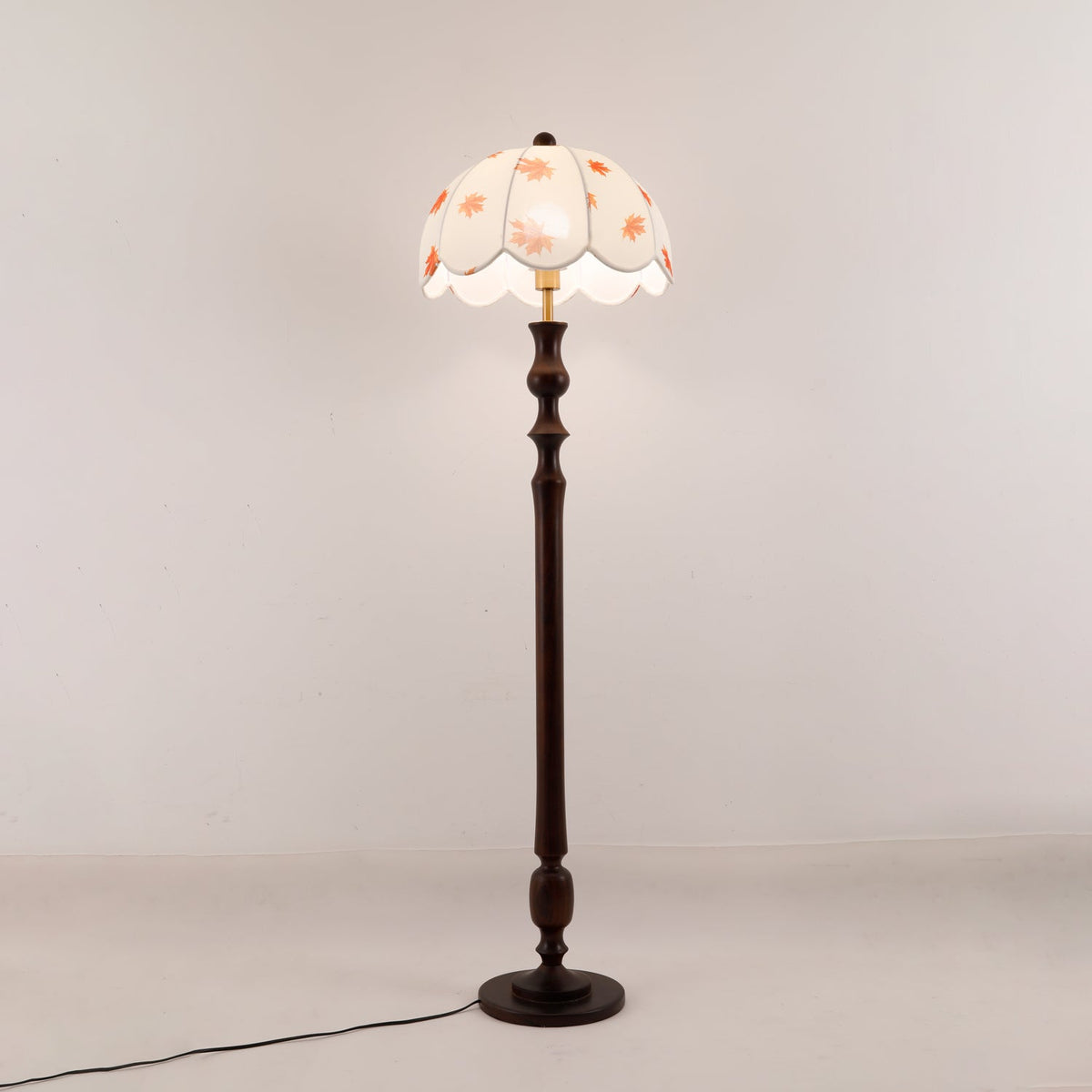 Mapler Wood Fabric Elegant Floor Lamp