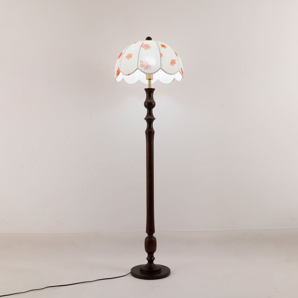 Mapler Wood Fabric Elegant Floor Lamp
