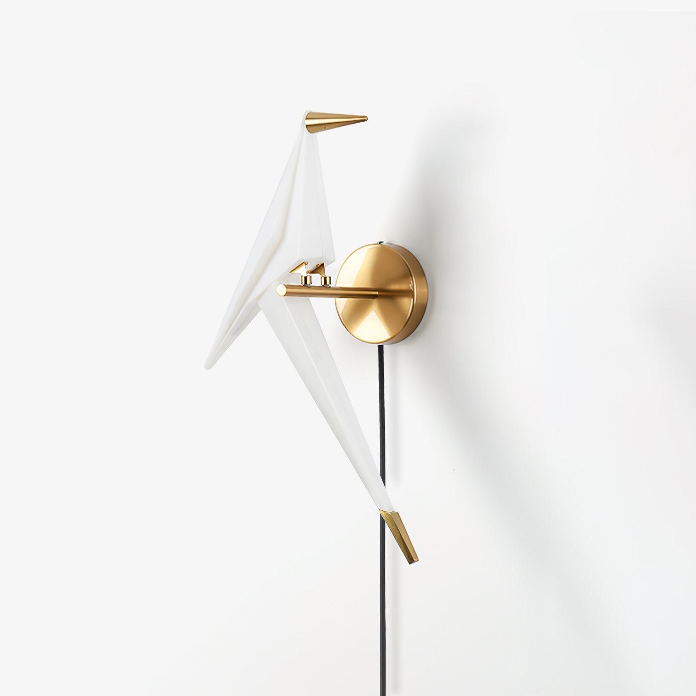 Visileth Nordic Art Crane Plug-In Wall Lamp