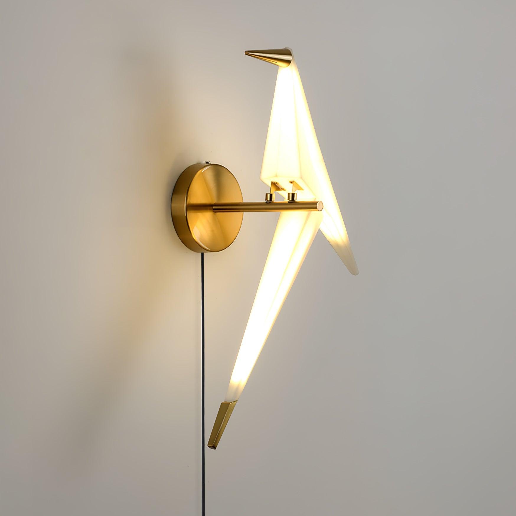 Visileth Nordic Art Crane Plug-In Wall Lamp