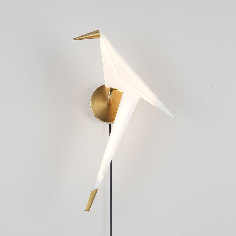 Visileth Nordic Art Crane Plug-In Wall Lamp