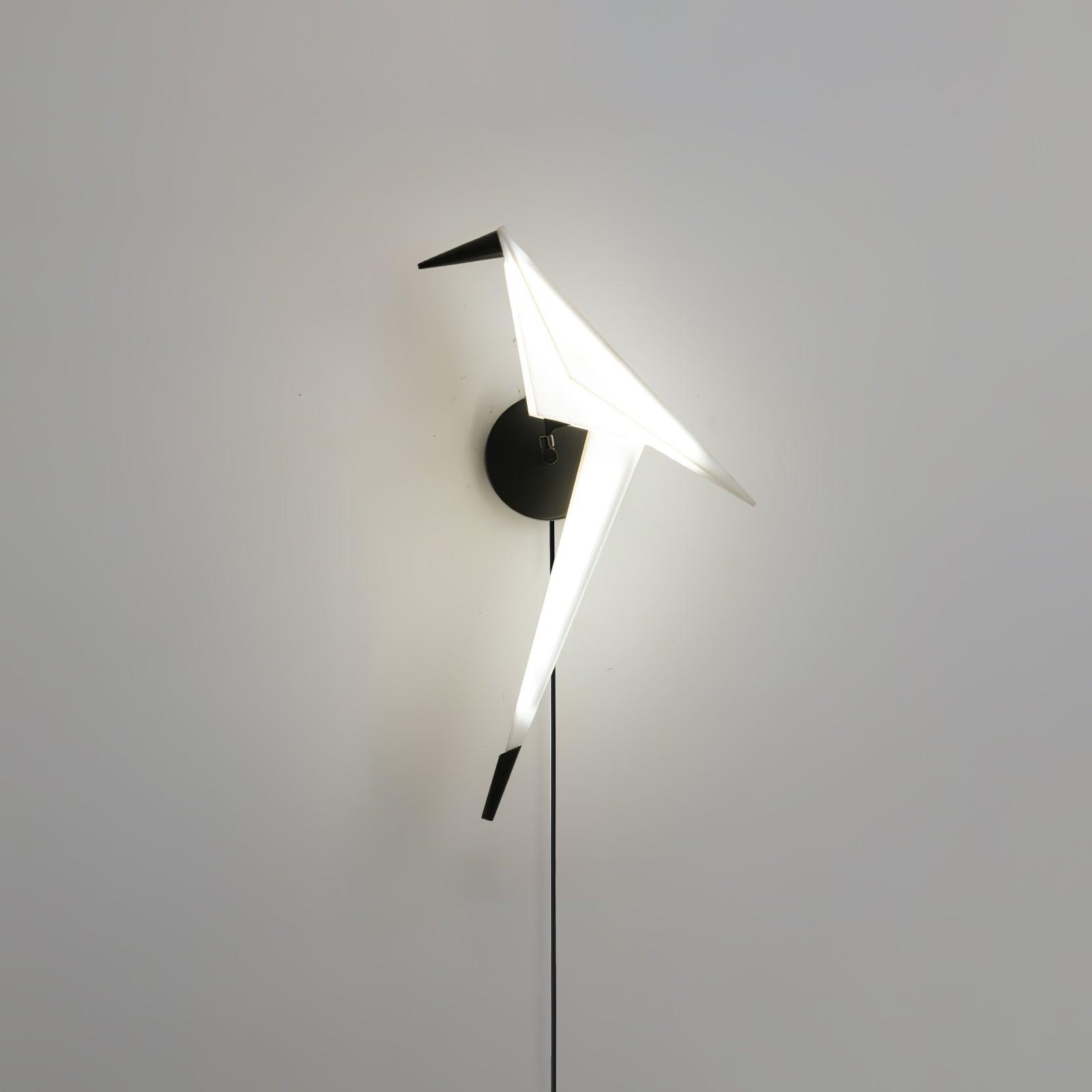 Visileth Nordic Art Crane Plug-In Wall Lamp