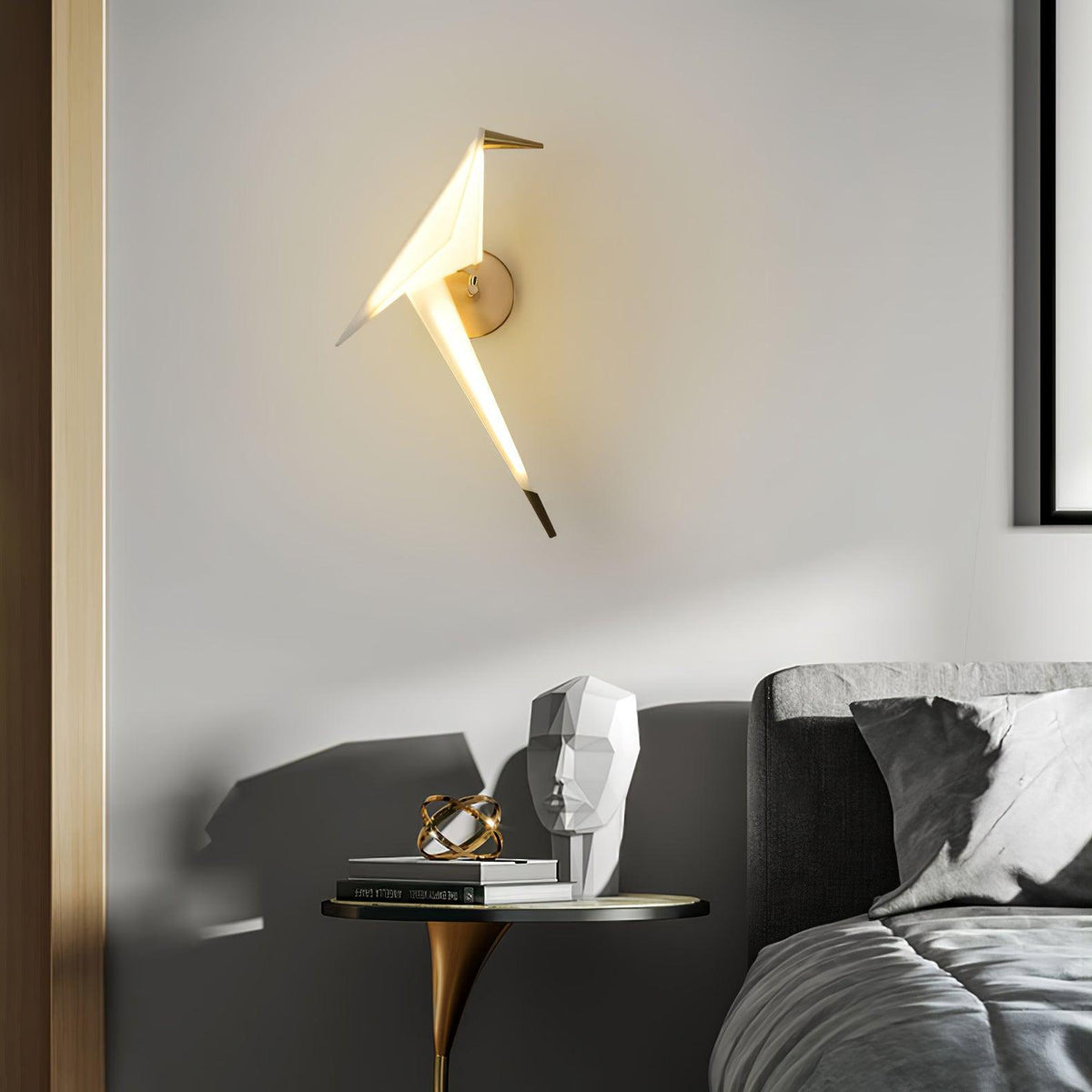 Visileth Nordic Art Crane Plug-In Wall Lamp