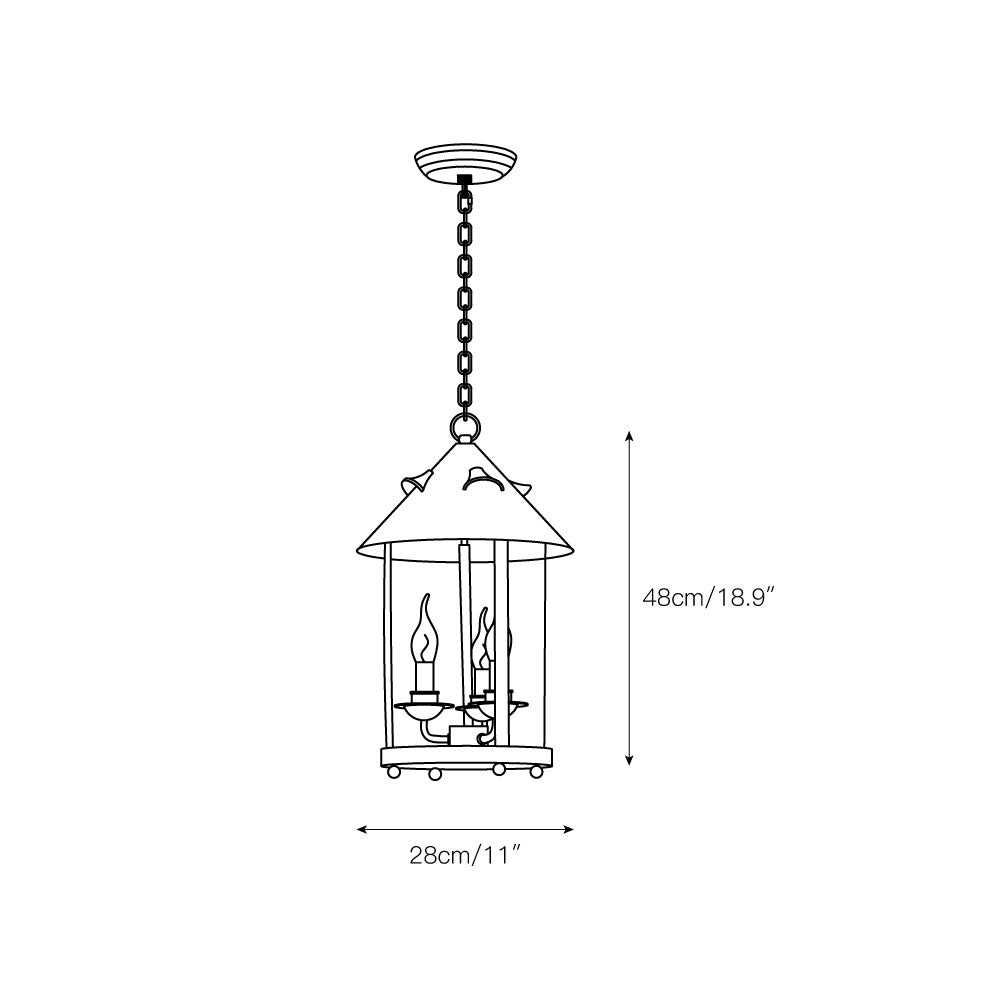 Tinduvyh Vintage Industrial Metal Glass Lantern Pendant Lamp