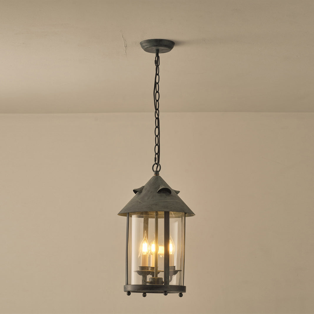 Tinduvyh Vintage Industrial Metal Glass Lantern Pendant Lamp