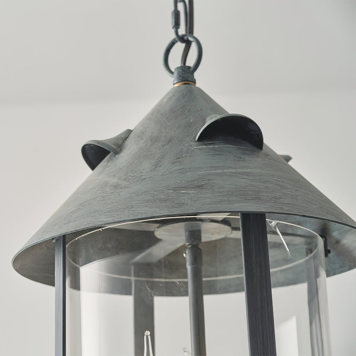 Tinduvyh Vintage Industrial Metal Glass Lantern Pendant Lamp