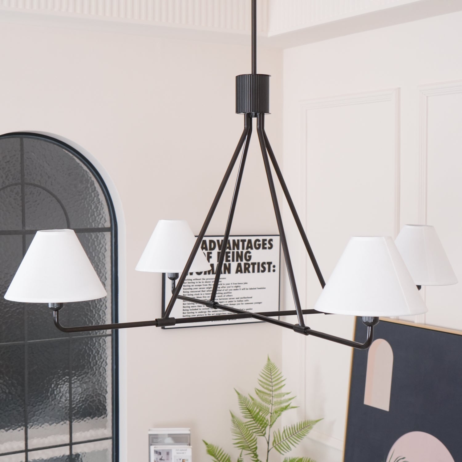 Vase Chandelier Cone Shade Minimalist