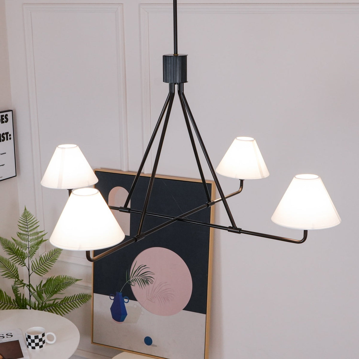 Vase Chandelier Cone Shade Minimalist