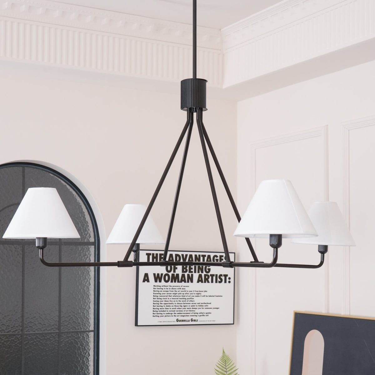 Vase Chandelier Cone Shade Minimalist