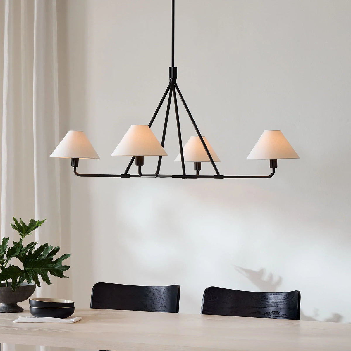 Vase Chandelier Cone Shade Minimalist