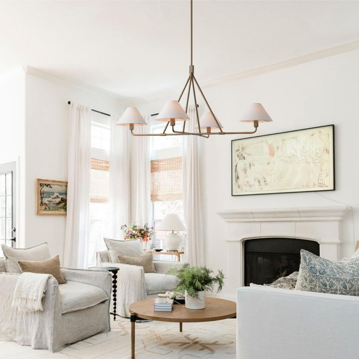 Vase Chandelier Cone Shade Minimalist
