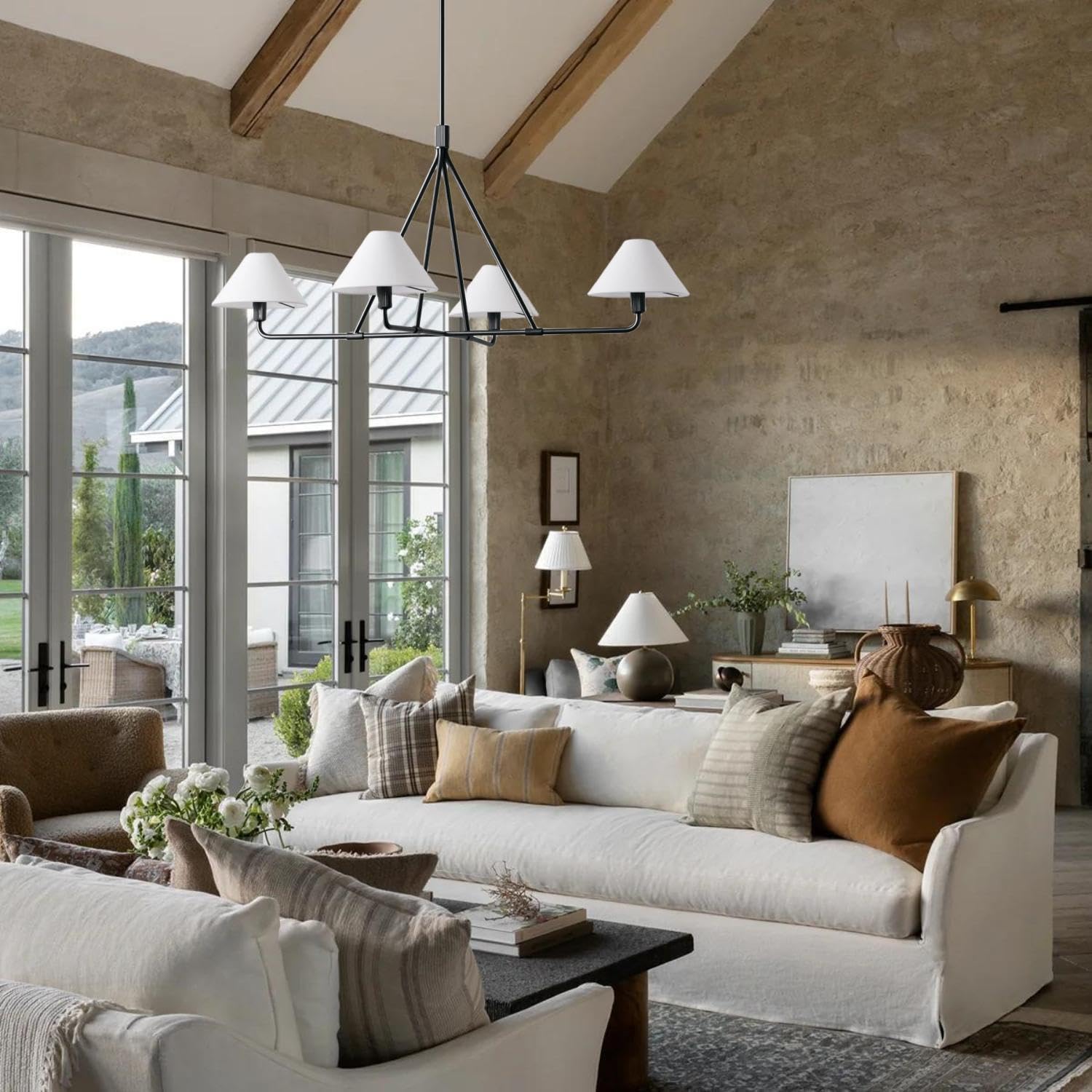 Vase Chandelier Cone Shade Minimalist