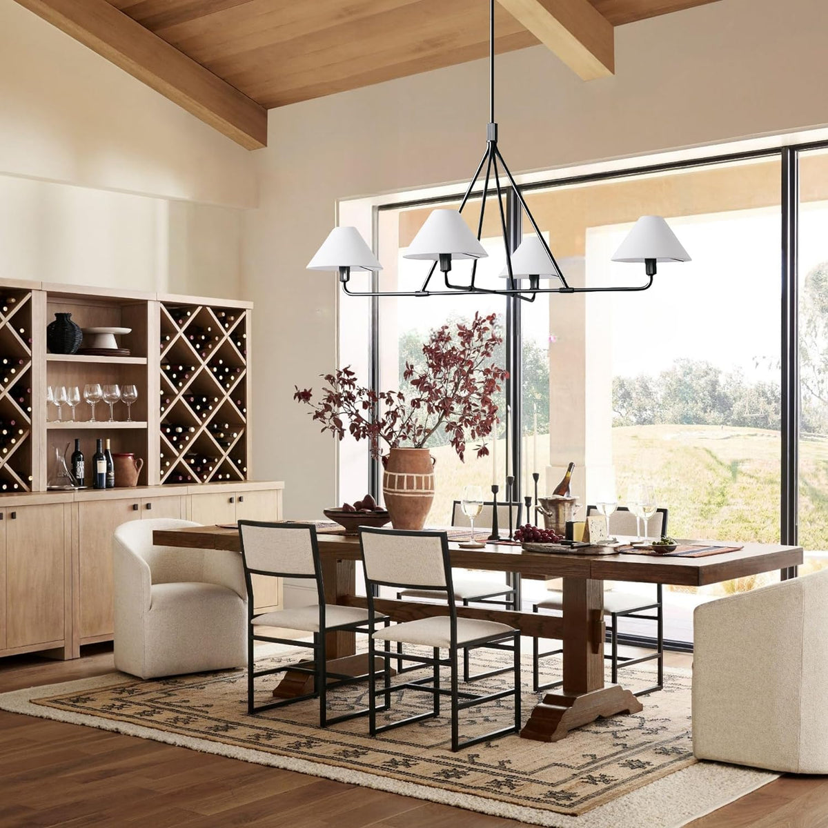 Vase Chandelier Cone Shade Minimalist